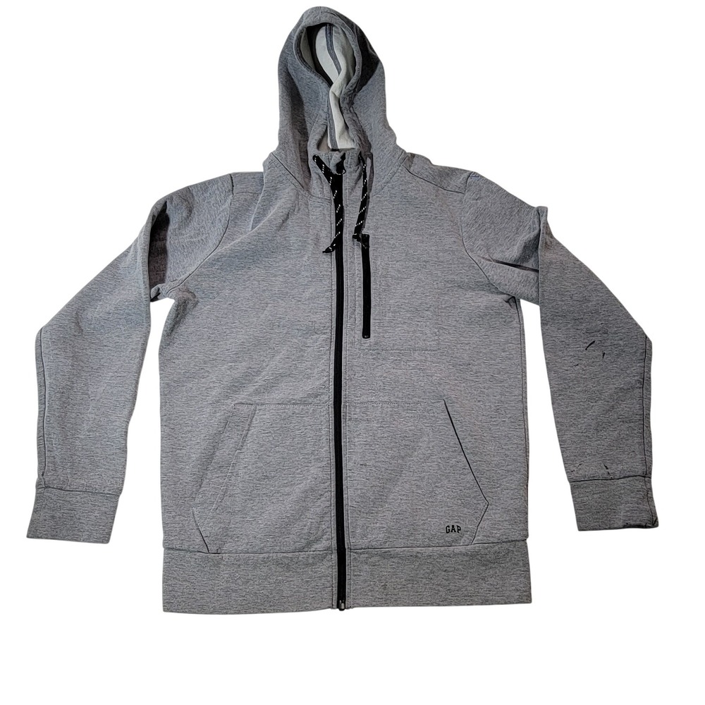 Gap Mens Full Zip Hoodie Heather Gray Small Athletic Sweatshirt